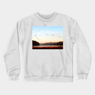 Canada geese take flight in the early morning light. Crewneck Sweatshirt